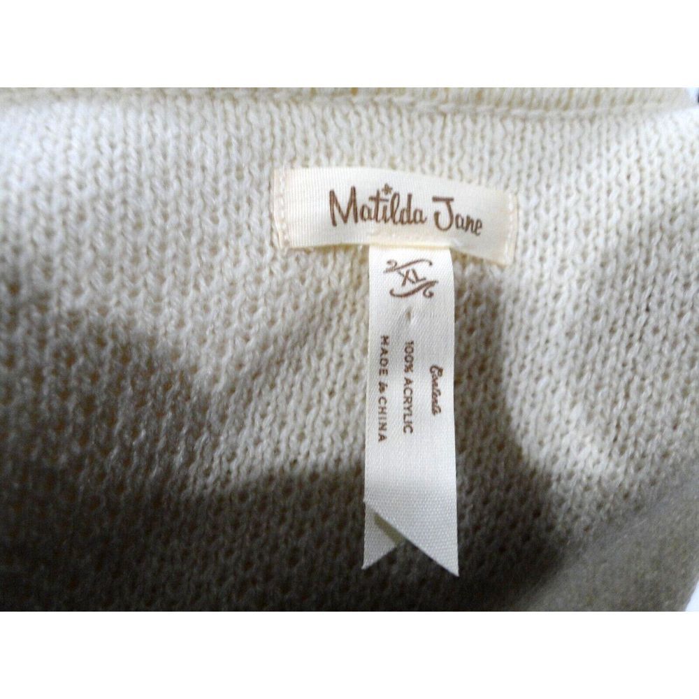 Matilda Jane Moments with You Gingersnap Tassel Open Cardigan Sweater Women's XL - Picture 6 of 7